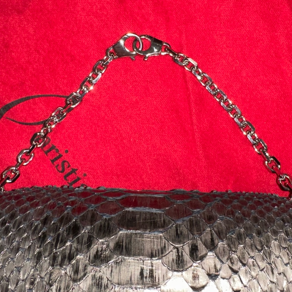 Christian Louboutin Artemis Studded Python Shoulder Bag - Picture 10 of 14